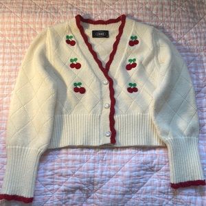 Cherry Decorated Lace Cardigan